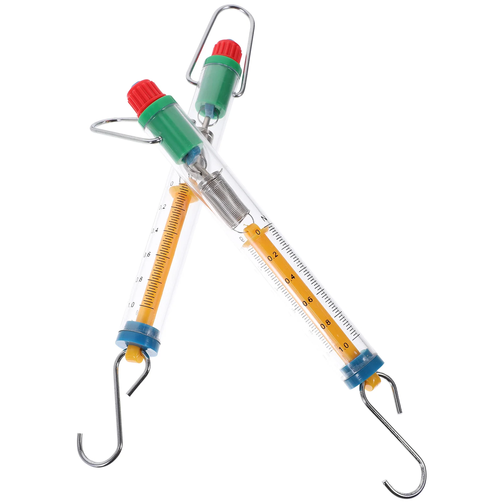 

2Pcs Spring Scale Tubular Hanging Scientific Balance for Experiment Physics Teaching Dual Scale Newton Force Meter