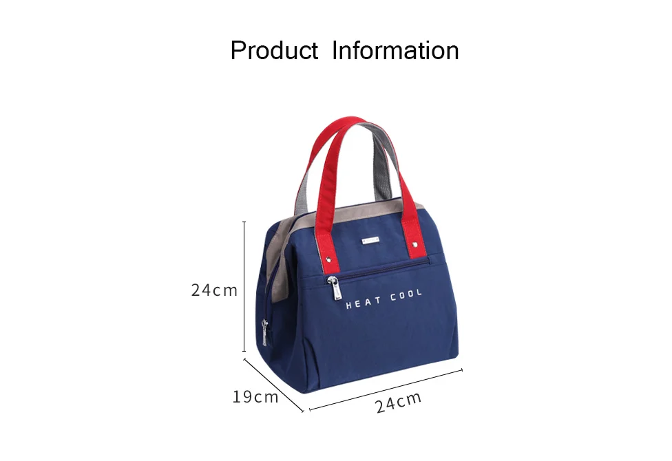 Portable Large Lunch Bag Waterproof Concise Convenient Fresh Cooler Bags Thermal Breakfast Food Box for Picnic Travel Office