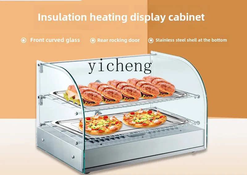 ZK glass display deli cabinet egg tart burger fried chicken fried food curved small desktop insulation cabinet