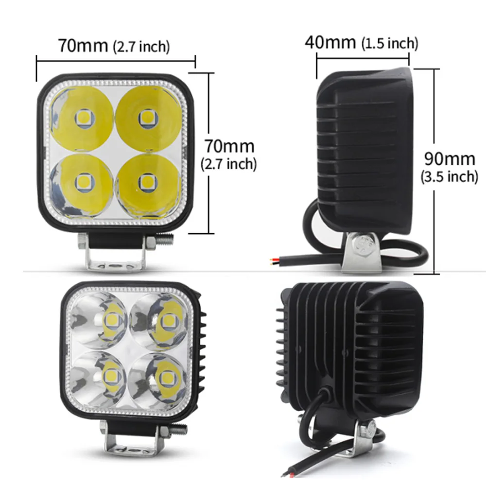 Picture 3: Car LED Work Light Off Road Spotlight 12V 24V Auto Light Fog Lamp for Jeep Truck 4X4 Car SUV ATV Barra LED Headlights