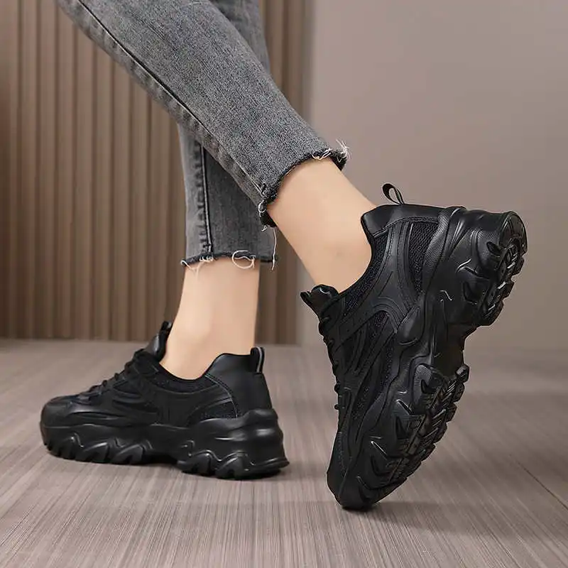 Tied Thick Sole Ladies Shoes Green Skateboarding Famme Basketball Sneakers Women Size 42 Sports Seasonal Leading Krasovki