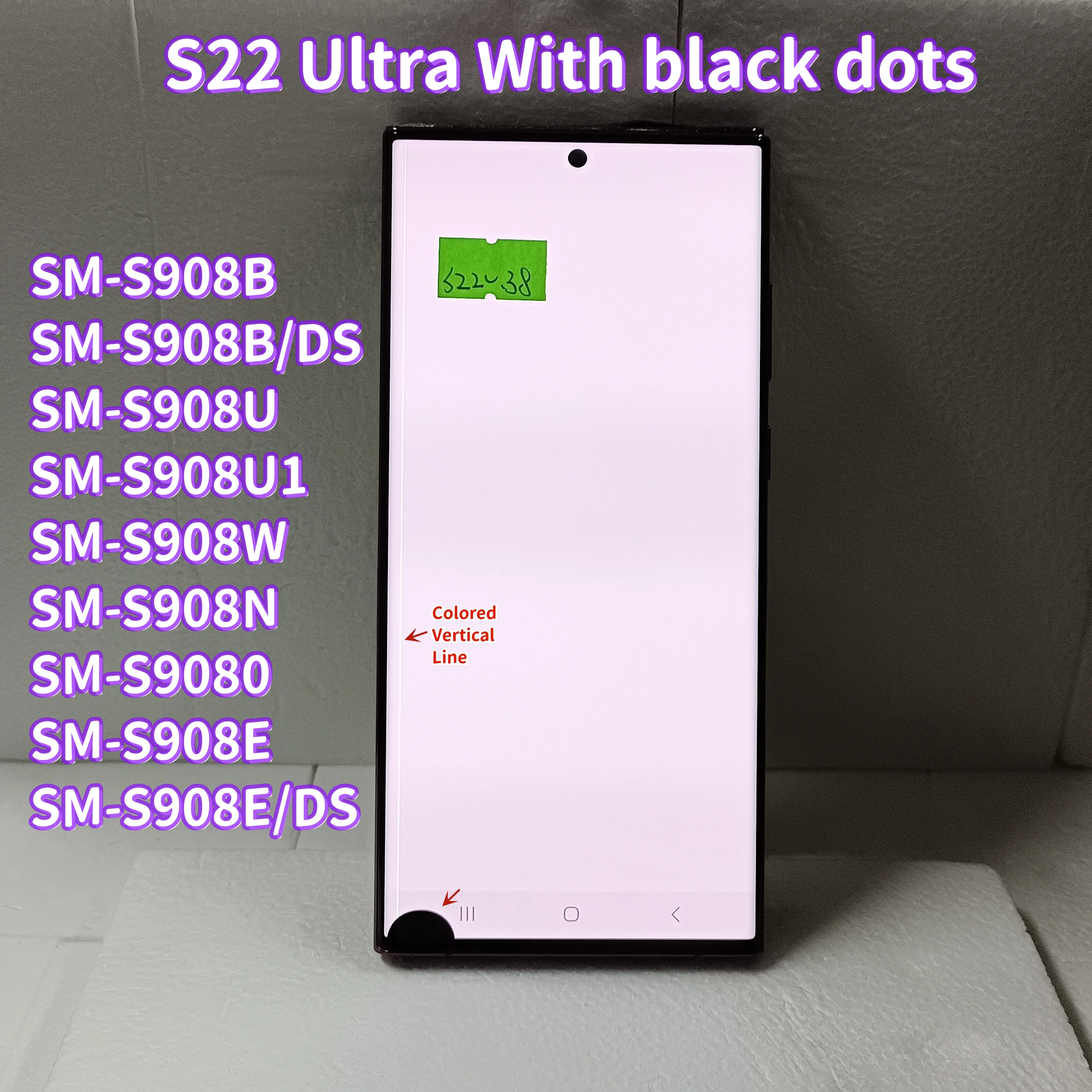 Orig For Samsung Galaxy S22 Ultra 5G LCD SM-S908B S908N S908U S9080 Display Touch Screen Digitizer Replacement With defects