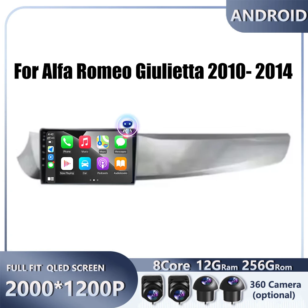 For Alfa Romeo Giulietta 2010- 2014 Car Android Carplay Auto Radio Navigation GPS Multimedia Video Player 4G AMI Android Auto