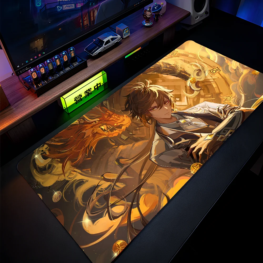 Zhongli Genshin Impact Mousepad Large Gaming Mouse Pad LockEdge Thickened Computer Keyboard Table Desk Mat