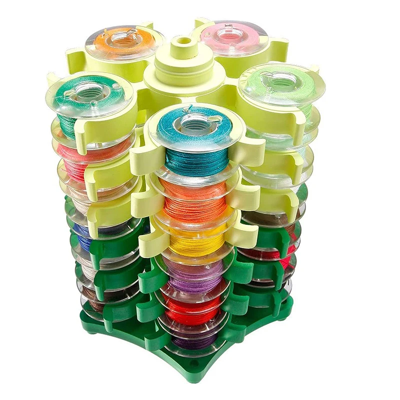 Sewing Bobbins Tower Storage Clips Stand For 30 Thread Spool Plastic Holder Clamps Organizer Sewing Machine DIY Embroidery Tool