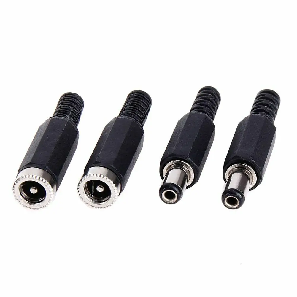 10pcs (5paris) 5.5X2.1MM DC POWER FEMALE PLUG JACK + MALE CONNECTOR SOCKET ADAPTER 12V/4A