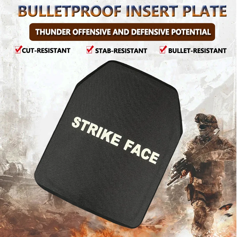 NIJ III+ Bulletproof Plate10x12 Inches Light Tactical equipment UHMWPE Bulletproof Protection Body Armor Vest Insert Plate
