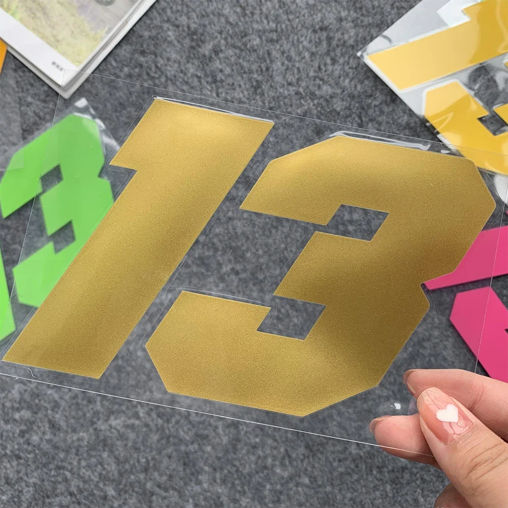 Number 13 Reflective Moto Stickers Decor Motorcycle Scooter Auto Body Windshield Helmet Decal Accessories for Kawasaki Aprilia