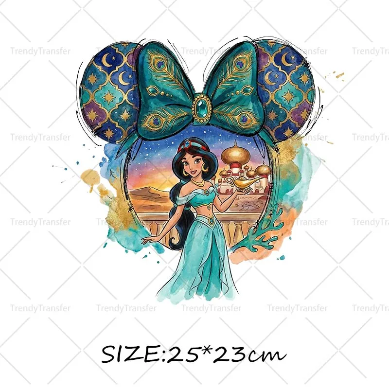 Muis Hoofd Prinses strijktransfers voor kleding, hittepers stickers, thermische patches op T-shirts