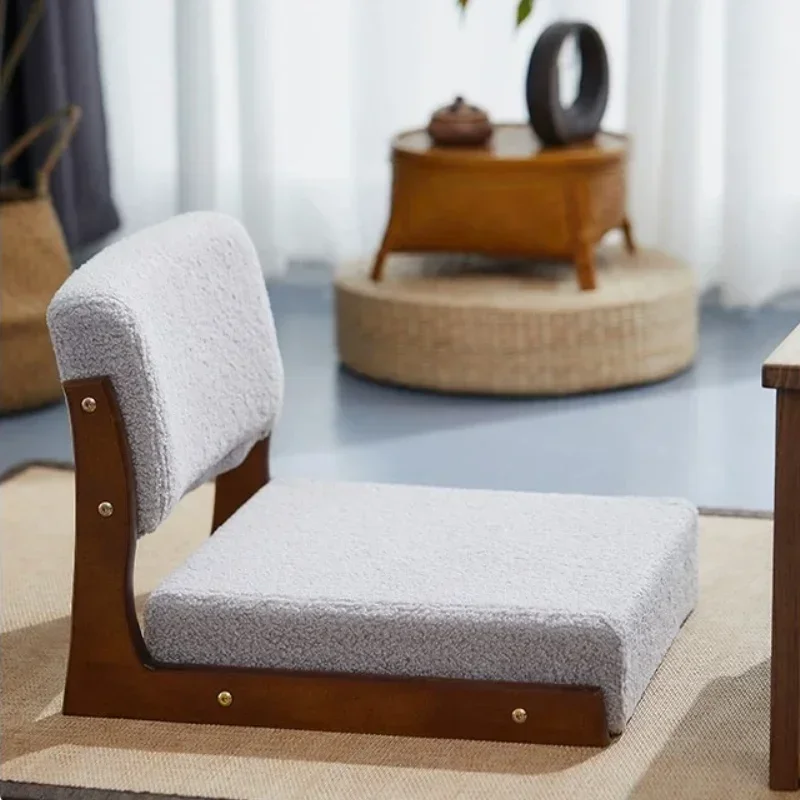 

Japanese-style Tatami Floor Chair Solid Wood Bay Seat Window Bed Soft Legless Back Chair for Living Room Simple Design