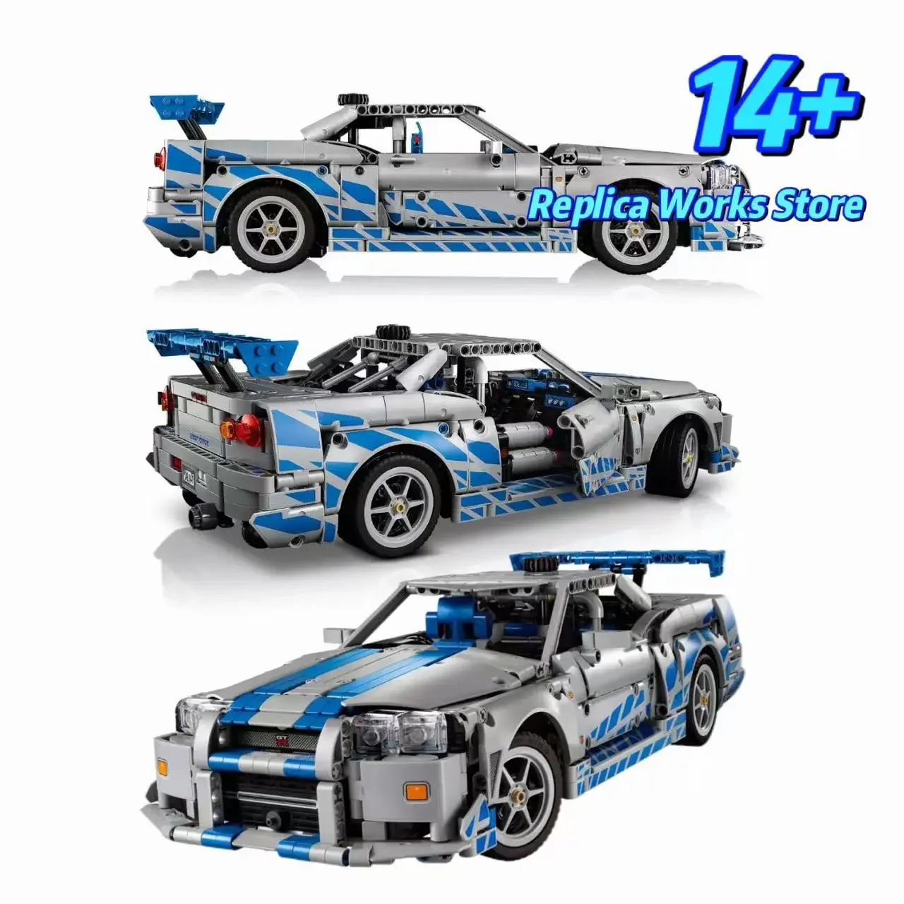 

Disney Themed God of War GT R34 Sports Car Model Building Kit Perfect Birthday Christmas Halloween Party Gift For Guests