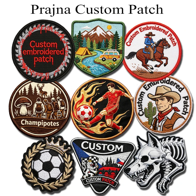 Patchs brodés personnalisés, créez vos propres badges, patchs thermocollants, patchs tissés en PVC avec fermeture auto-agrippante pour jeans, veste, sac à dos, chapeau