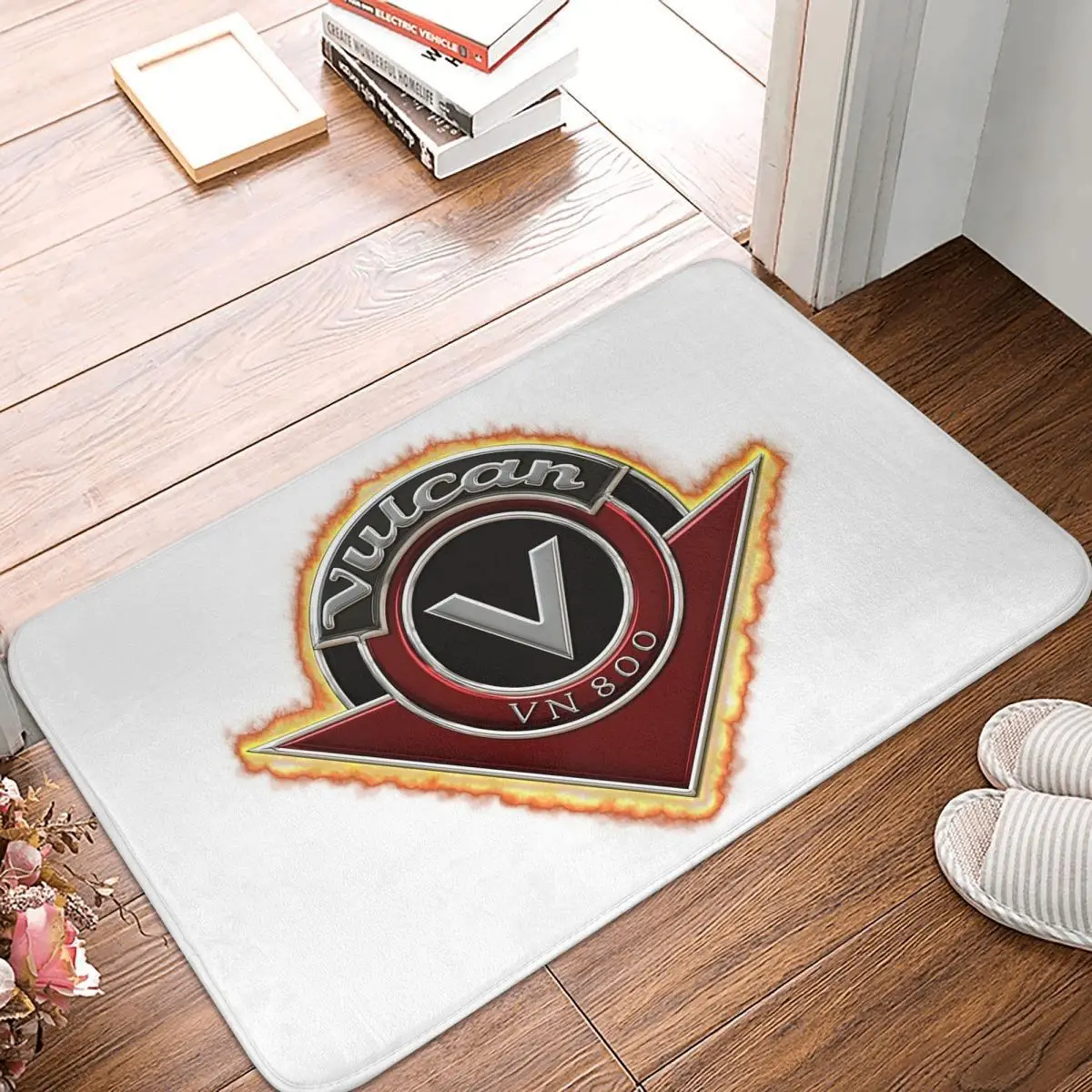 Motorcycle Vulcan VN 800 Logo 2 Flames Non-slip Doormat Floor Mat Carpet Rug for Kitchen Entrance Home Balcony Footpad Mats