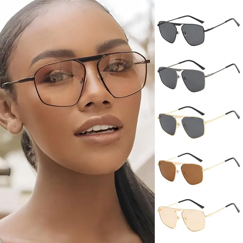 

Irregular Polygonal Metal Sunglasses Large Frame Single-Beam Women's Sun Glasses Street Shooting UV Protection