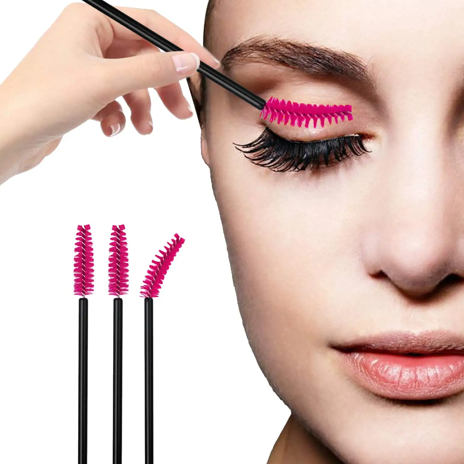 Brosses à cils, outils d'extension de faux cils, brosse à sourcils, baguettes de Mascara, applicateur, bobines, outil cosmétique, 100 pièces ﻿