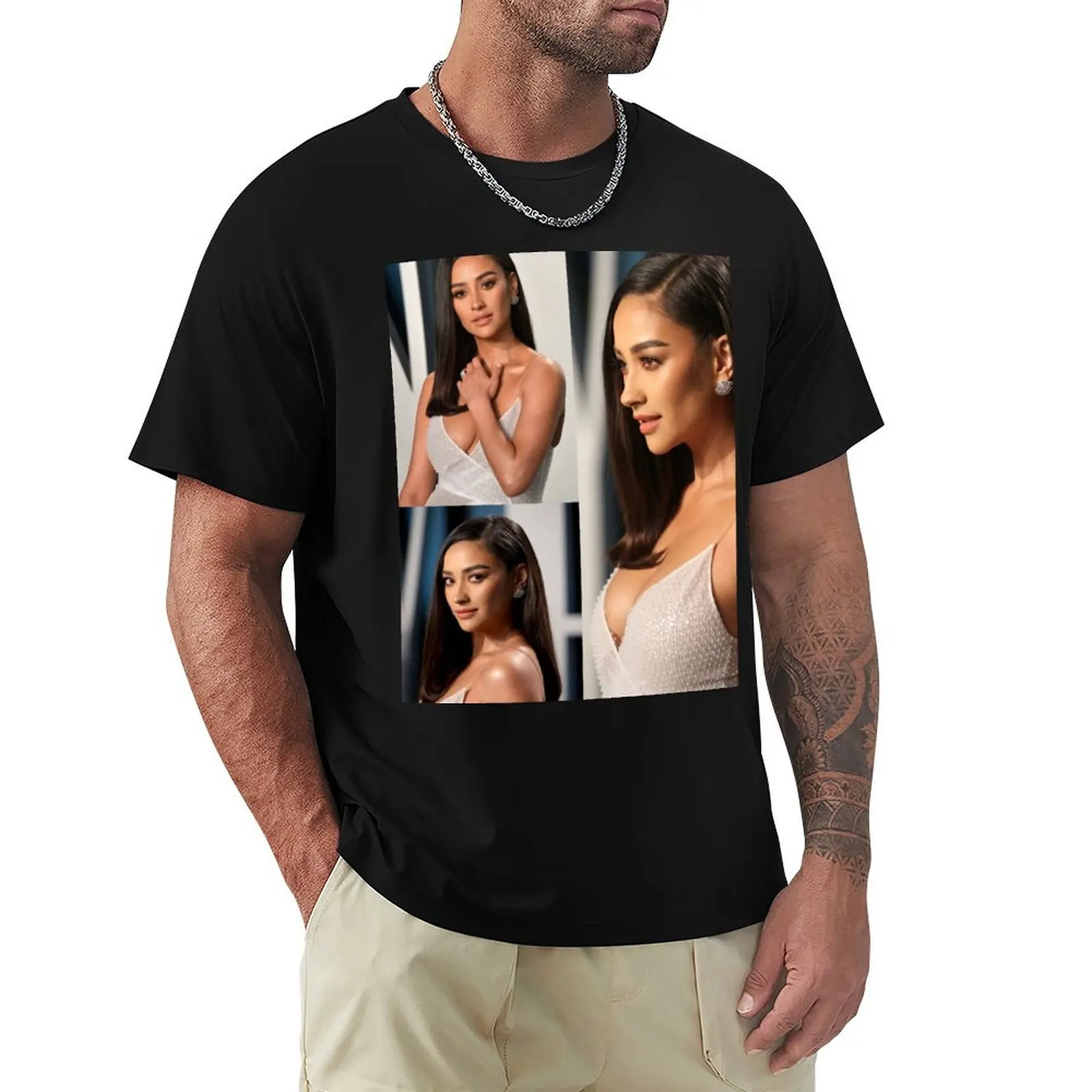 Shay Mitchell T-Shirt Big and Tall Crew Neck Tee