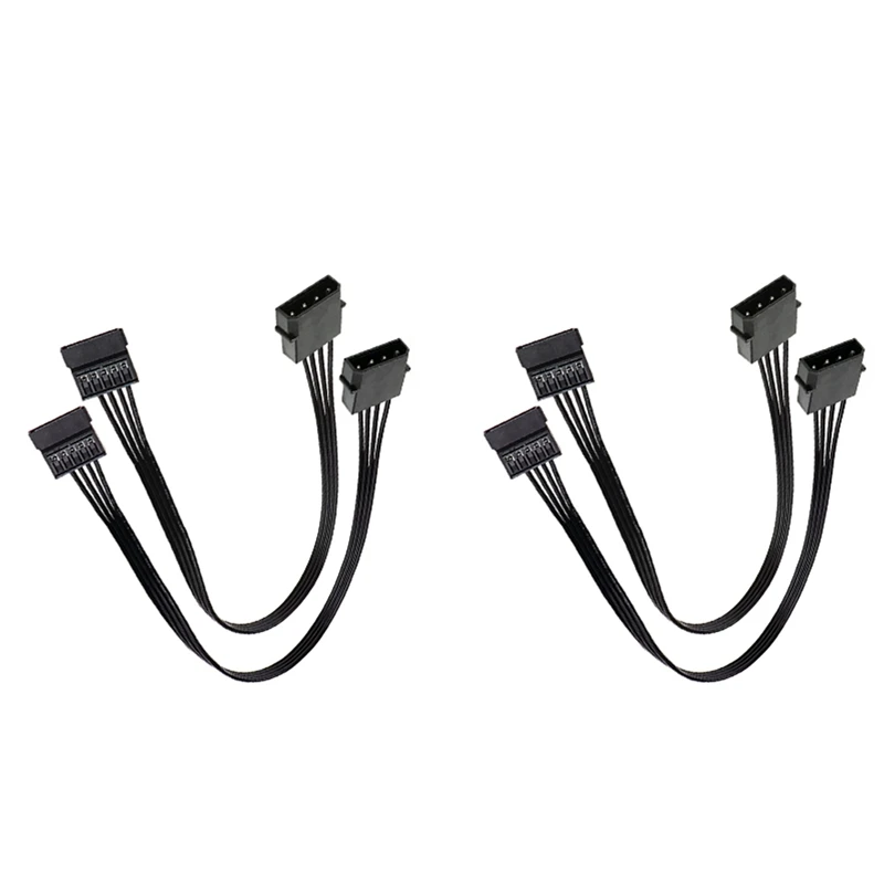 

Molex IDE 4 Pin Male To 15 Pin Female SATA Power Converter Adapter Cable Hard Drive HDD SSD Power Extension Cable,4 Pack