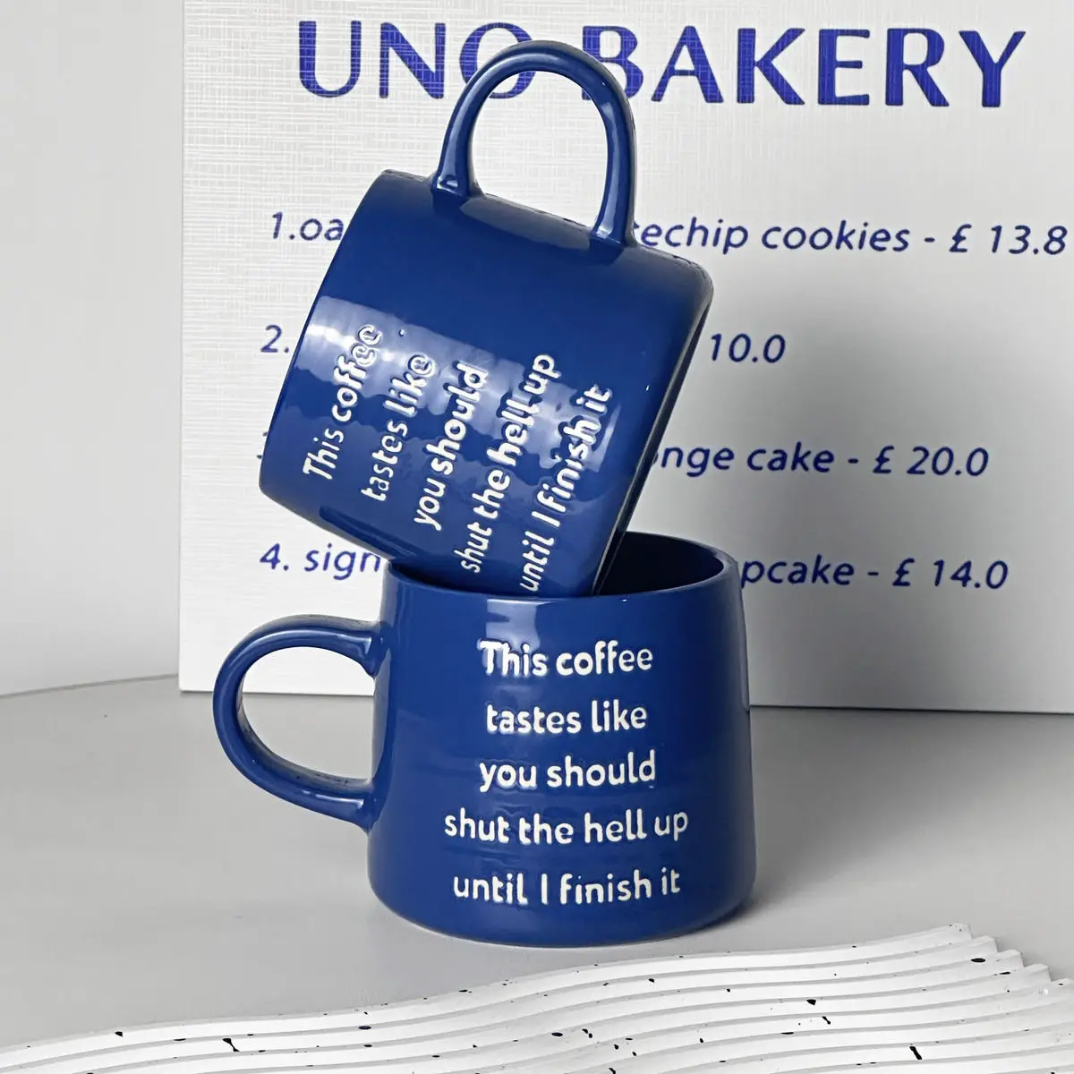 

Funny Blue Ceramic Coffee Cup, Tea Juice Beer Mug, Milk Mocha, Breakfast Cups,Father's Day Men's Exclusive Drinkware