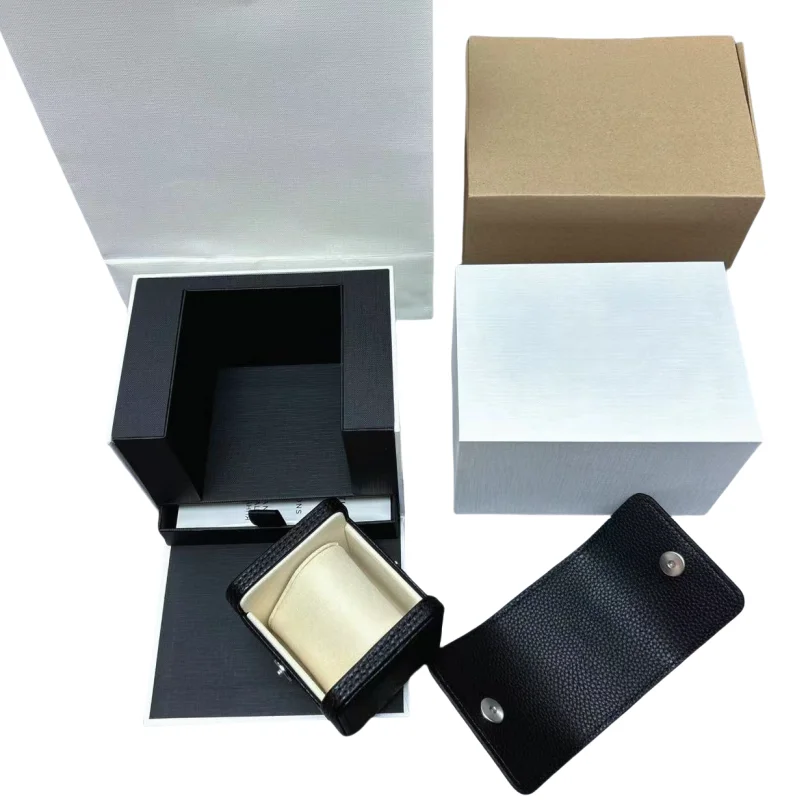 Customized Fashion Jewelry Watch Package IW Box Bag Black White PU Leather Velvet Watch Bangle Bracelet Book Exquisite Gift Case