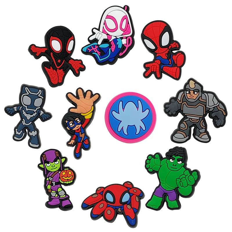 Cute Disney  Marvel superhero PVC  shoes charms cute Cartoon DIY Sandals Accessories for clogs Decorations boy kids gift