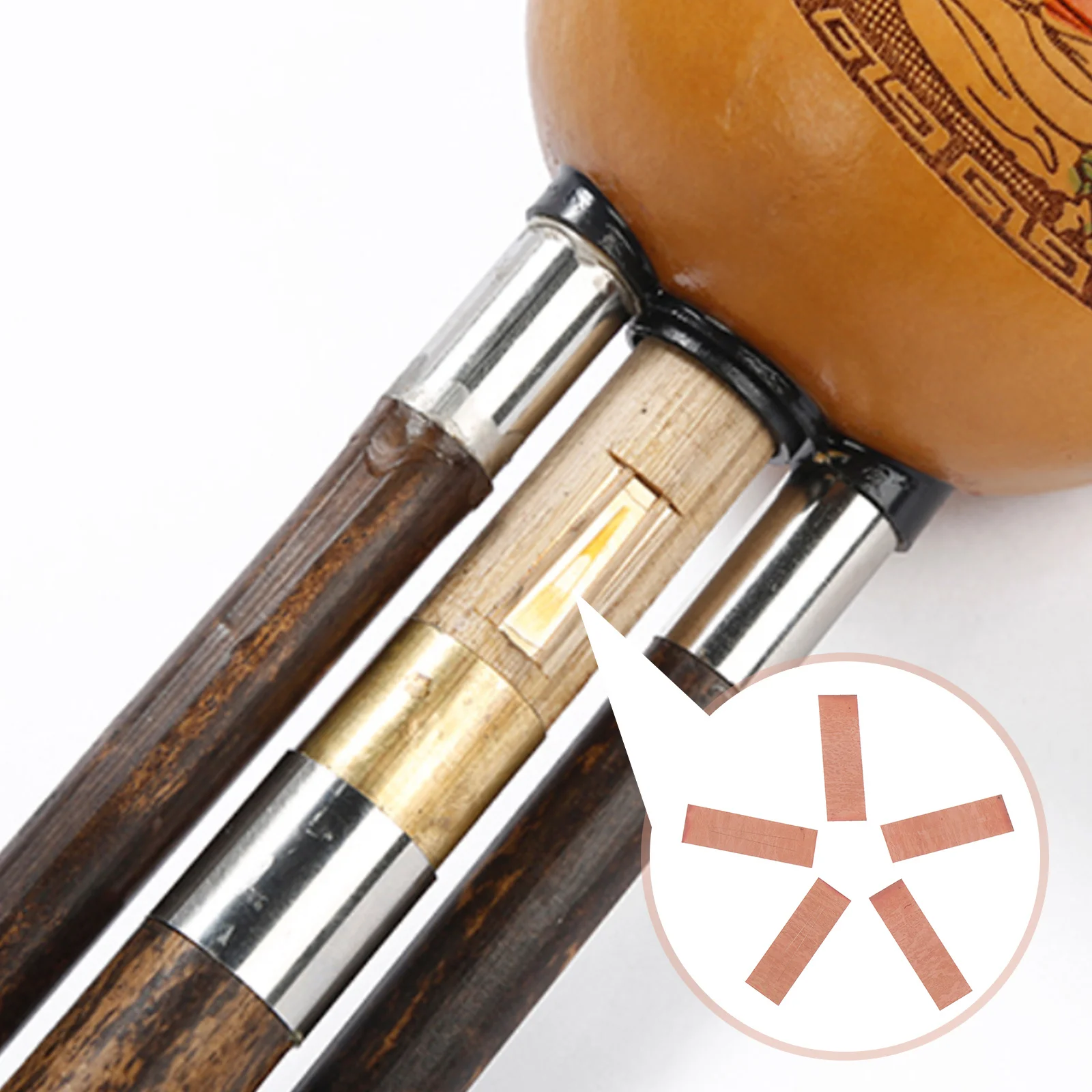 

5Pcs Cucurbit Flute Reeds Brass Material Lightweight Durable for Tuning Accessories Musical Instrument Cucurbit Flute Reed