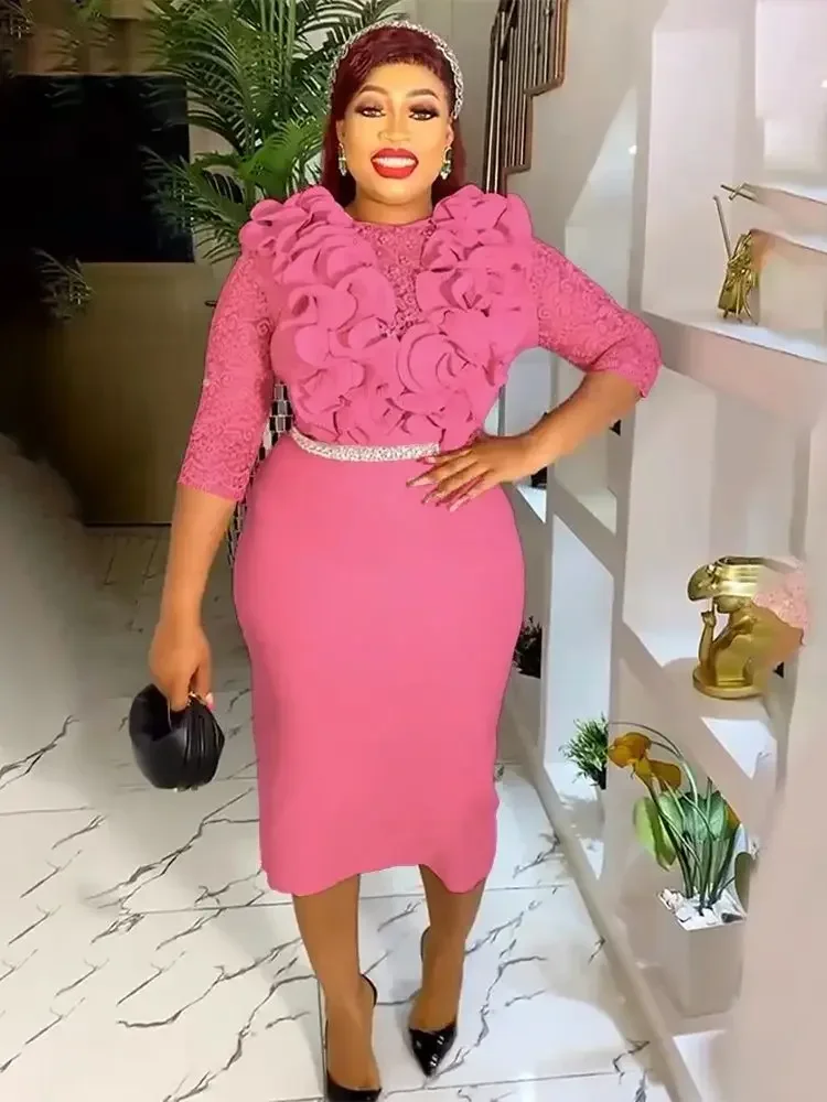 Африканские вечерние платья больших размеров для женщин, новинка 2024, Дашики, Анкара, кружевные вечерние платья, турецкая одежда, халат, африканская одежда