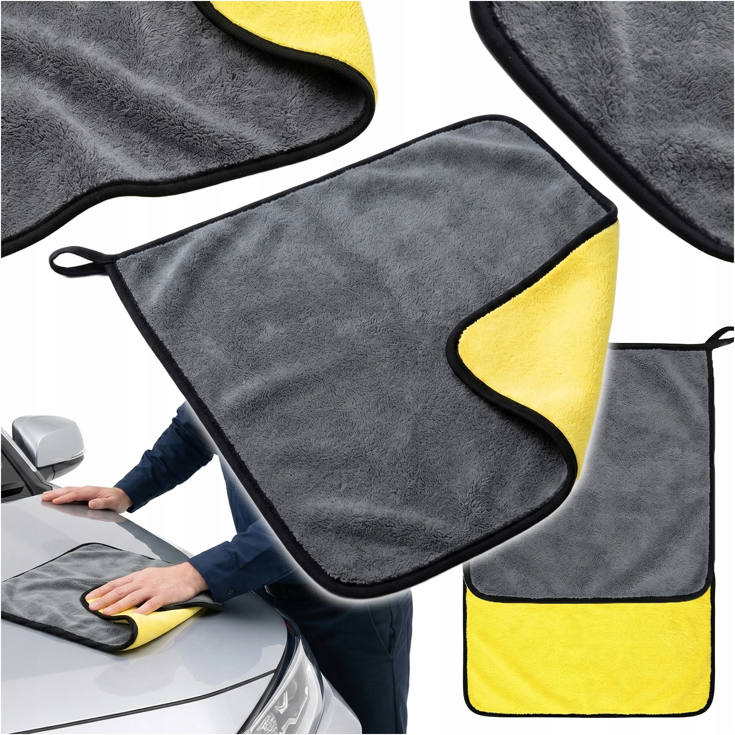 Microvezel autodroog- en polijstdoek 500 GSM 30 x 30 cm Auto-onderhoud Detailing Absorberend Herbruikbaar Huishoudelijk en autovoorziening Praktisch Dagelijks auto-eigenaar accessoire Eenvoudig