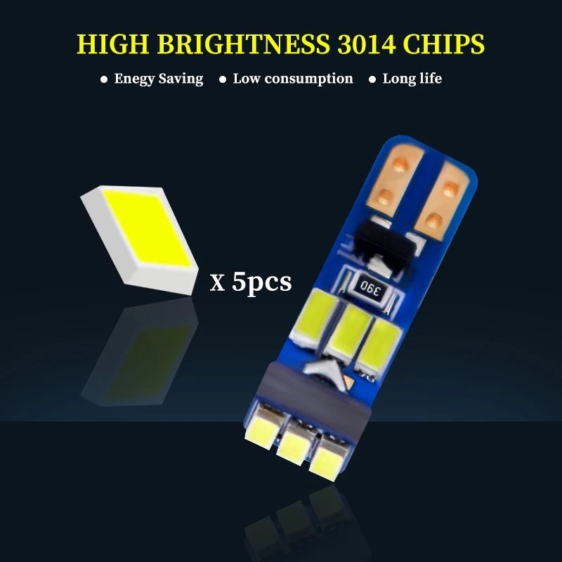 500 Pcs AC T5 Led w3w  Car Wedge LED Dashboard Bulb  Light Lamp AC 73 74 17 27Auto Interior Meter Bulb Instrument Dash Lights