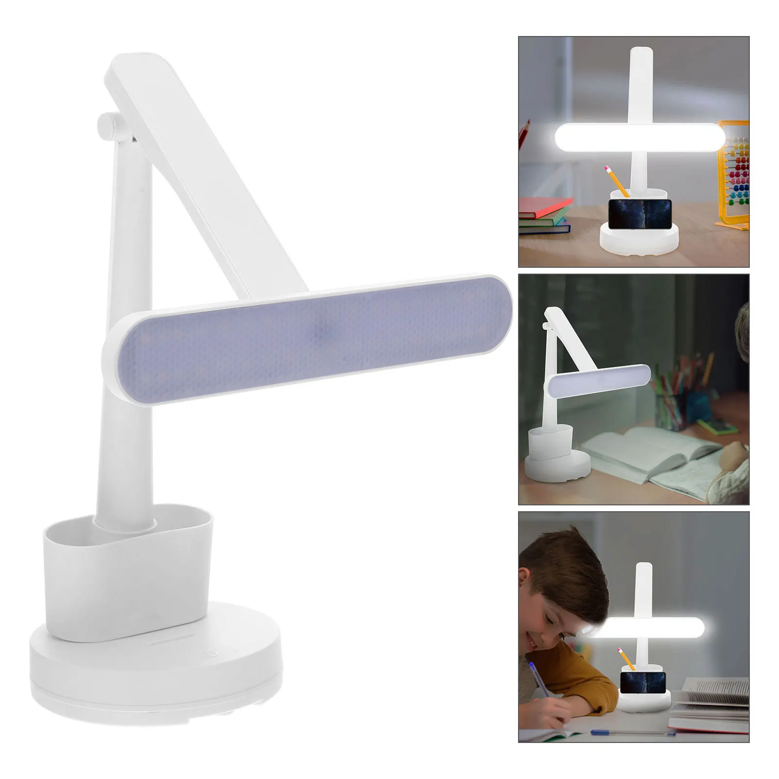 Lampa biurkowa LED z uchwytem na długopis, ściemnialna lampka stołowa do domu, biura, gabinetu, lampy do nauki, lampy do domu.