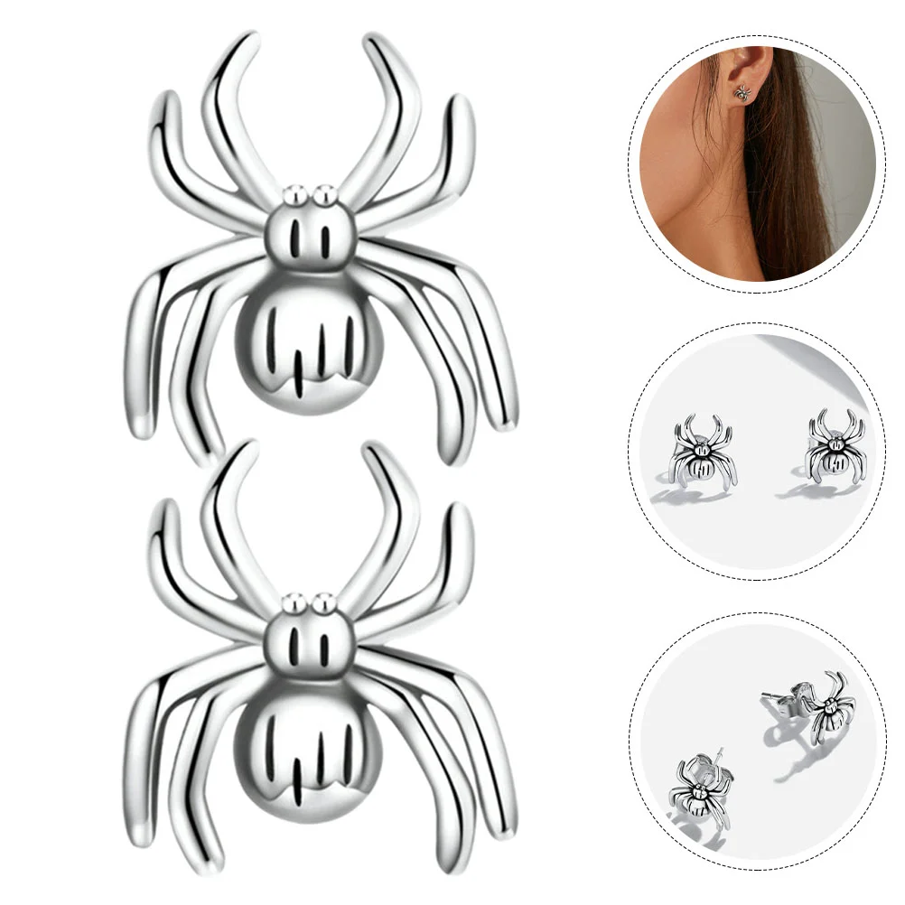 Sterling Silver Earring Eight-legged Spider Earrings Accessories Halloween Women's