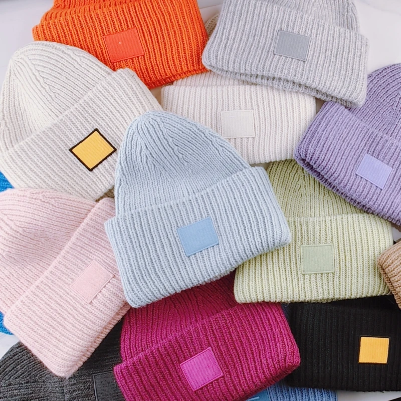 

Pure Wool Knitted Hat Men Women Winter New Sle Warm Faionable Couple Cold Cap Casual Geometric Color Blo Cap