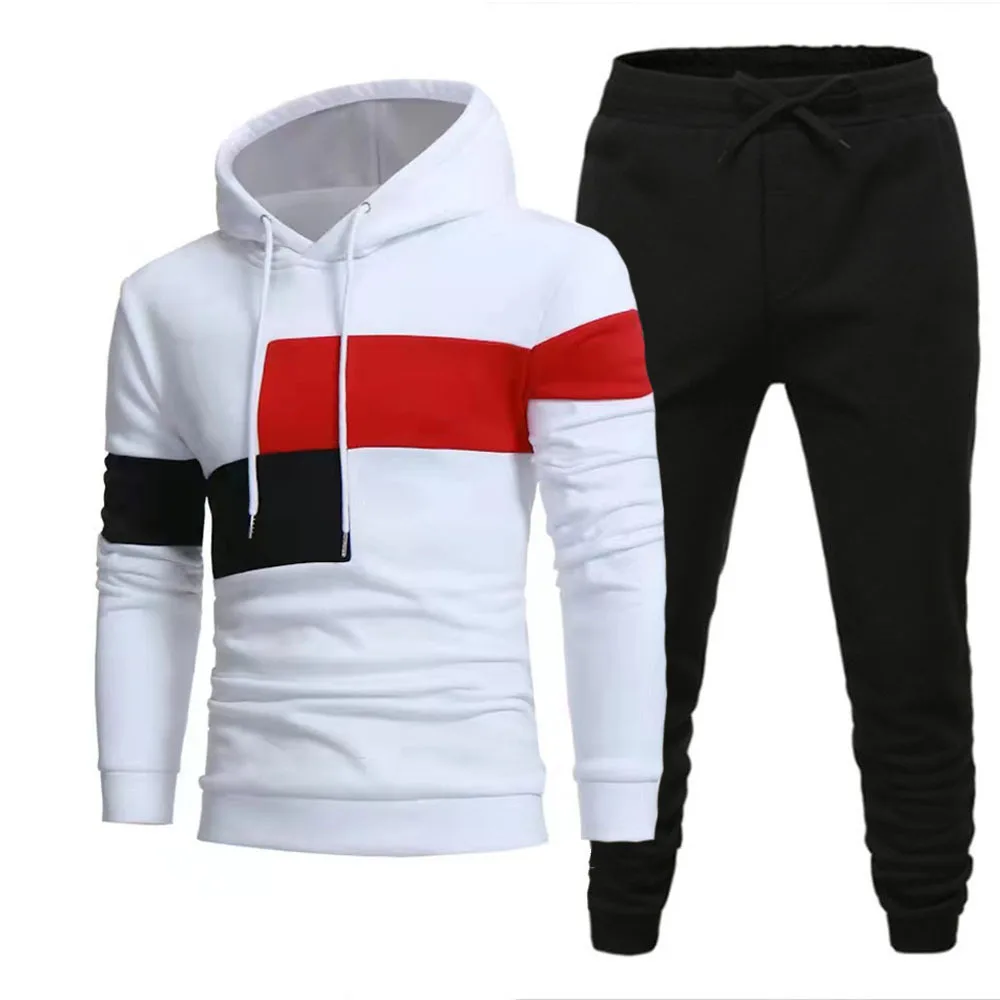 

2024 Fashion Men Tracksuits Hoodies Suit Autumn Winter Men Hooded Sweater and Sweatpants Two Piece Set Plus Size Men's Clothing