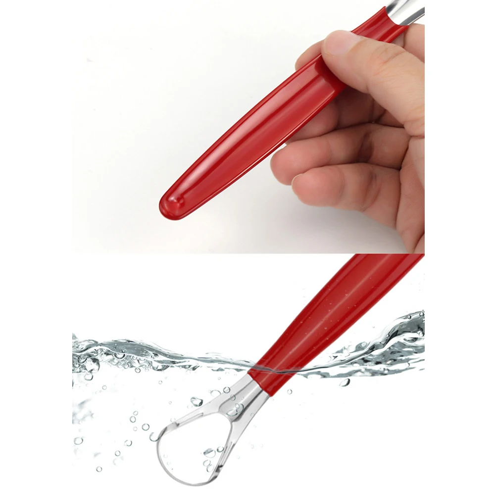 

2Pcs Tongue Scraping Brush Sturdy Reusable Metal Scraper for Removing Bacteria Smooth Surface Easy Clean Tongue Scraper