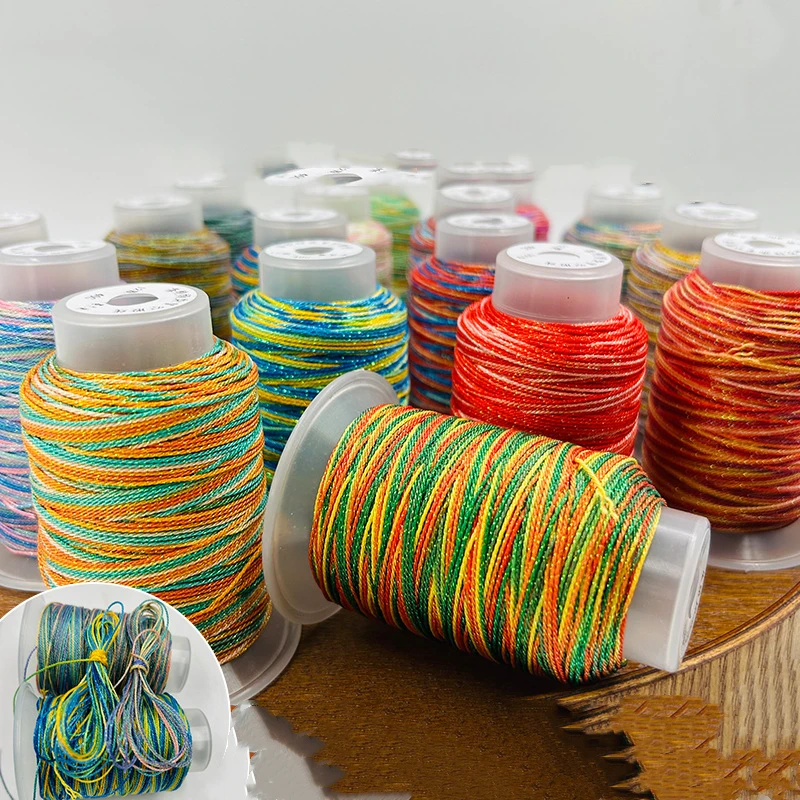 

6 strands 9 strands 12 strands DIY handmade knitting polyester segment dyeing gradient colour thread jewellery jade wire