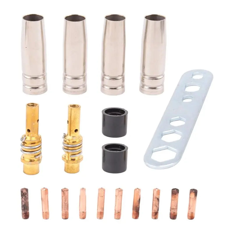 A21Q -19Pcs Nozzle Contact Tips Holder For Mig Welder Torch Contact Semi-Automatic Welding Tool For 15AK Welding Torch
