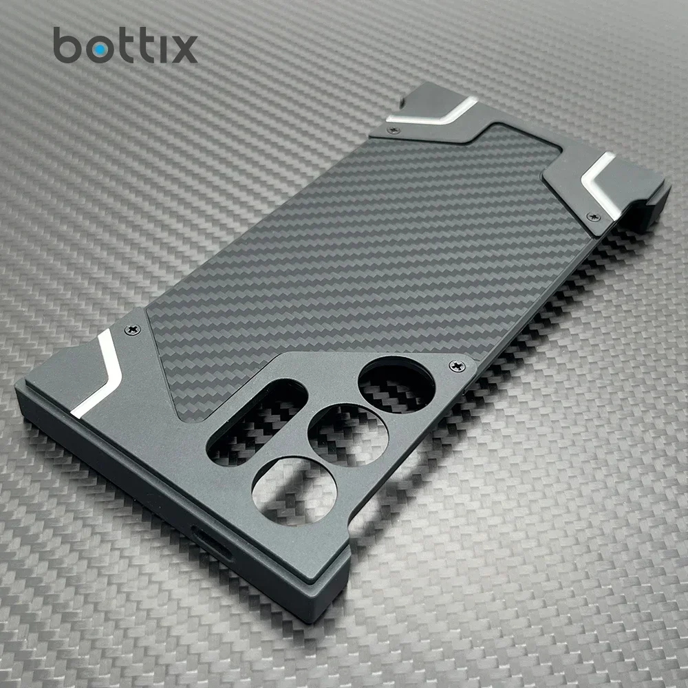 

Carbon Fiber Case For Galaxy S24 Ultra Metal Arnor Cover S23 U Frameless Shockproof Funda Built-in Invisible Magnetic Core