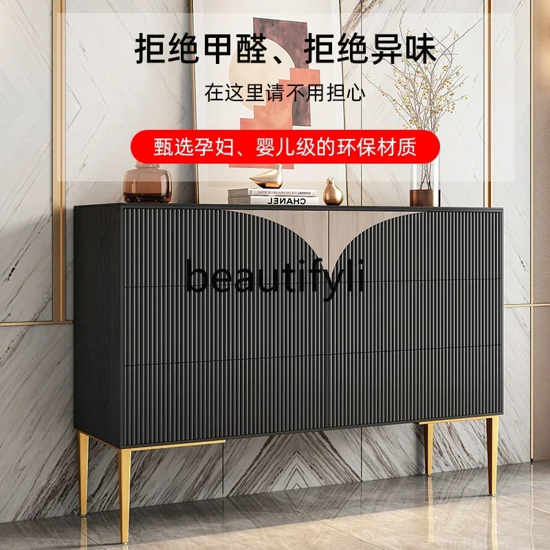

NQ09Italian minimalist light luxury rock slab six-bucket cabinet, bedroom multi-bucket locker, high-end entrance, storage cabine