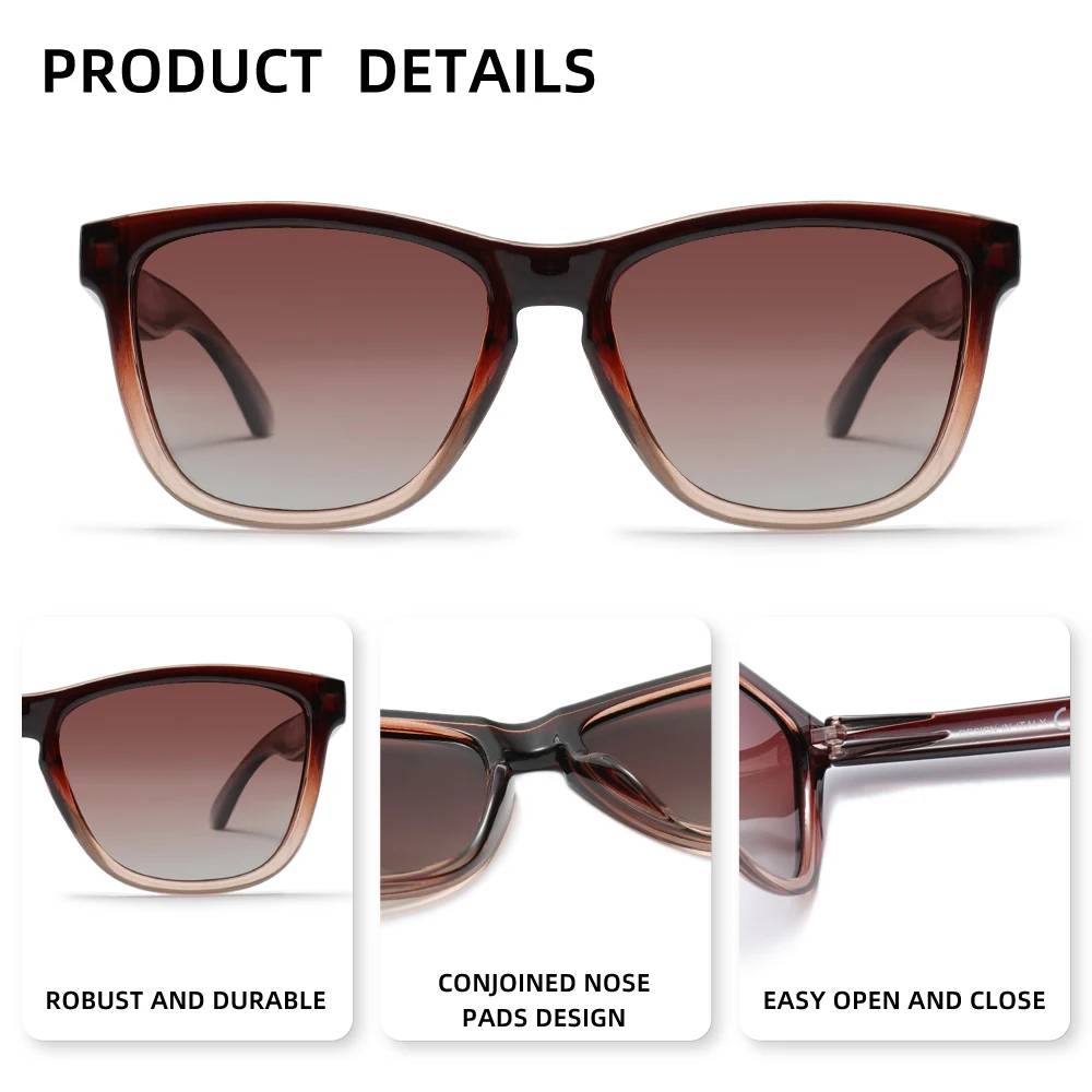 النظارات الشمسية المستقطبة الكلاسيكية الرجال النساء القيادة الصيد إطار مربع نظارات شمسية أنيقة الذكور UV400 النظارات في الهواء الطلق