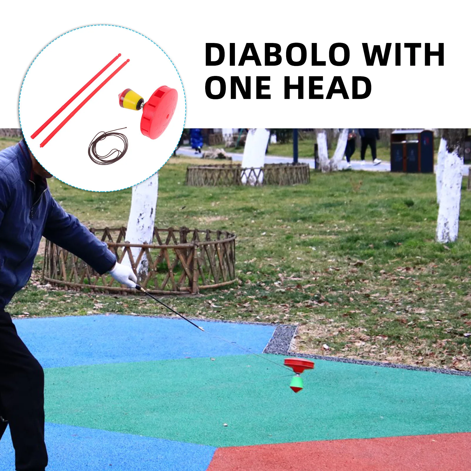 

1Set Diabolo Yoyo Single-End Shock Absorbing Bearing Structure Smooth Stable Spinning for Beginners Outdoor Play Skill Training
