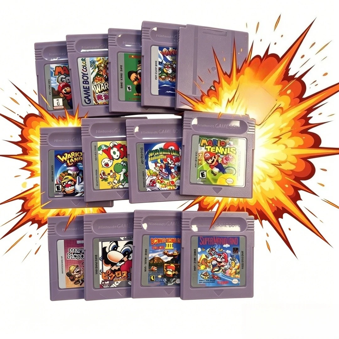 Neue GBC 16-Bit-Spielvideokassette Konsole 16-Bit-Spielkarte Wario Land Donkey Kong Wario Land 2 Yoshi für GBC/GBA Mario