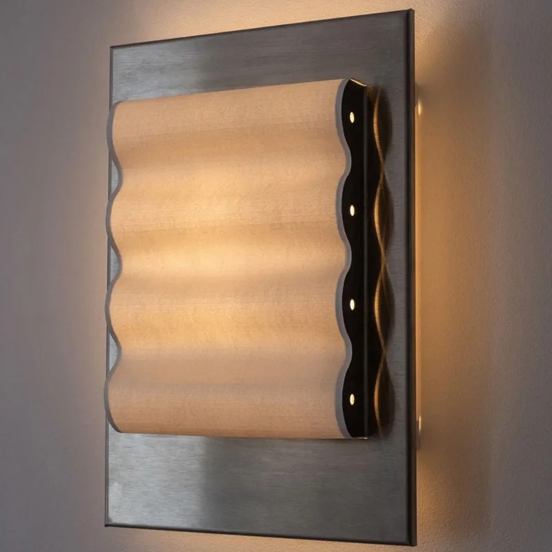 

Minimalist medieval wave cloth cover, bedroom bedside hotel living room villa wall hanging lamp