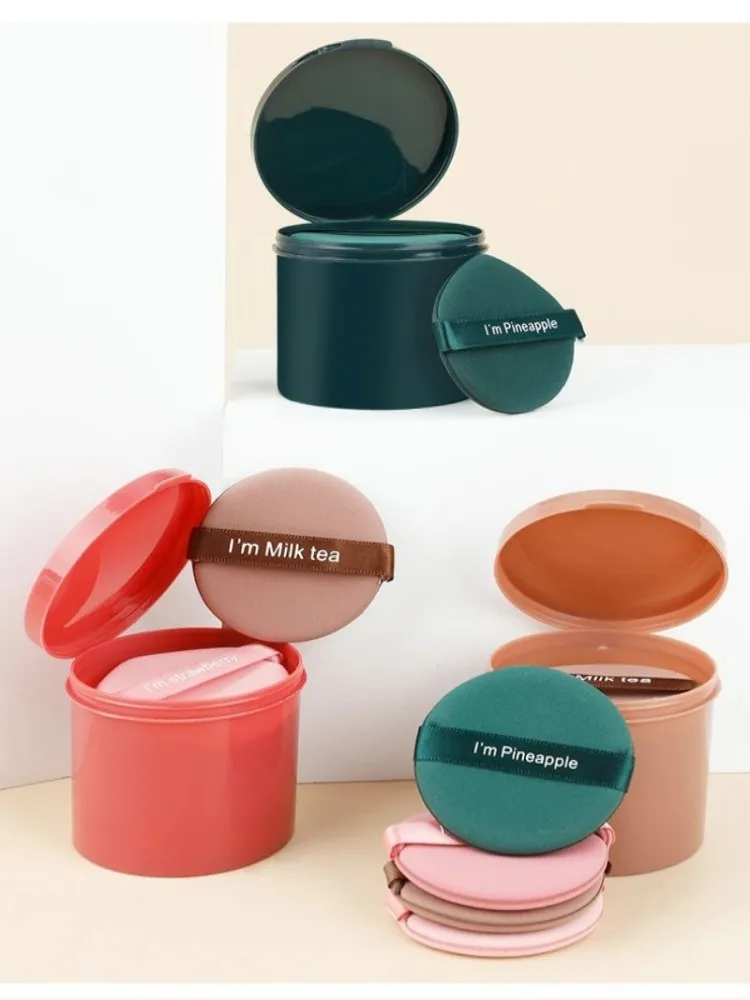 مجموعة من 7 قطع من وسائد الهواء مع حقيبة تخزين - أدوات توزيع إسفنجية احترافية رطبة وجافة وقابلة لإعادة الاستخدام للسائل والكريمي والأساس