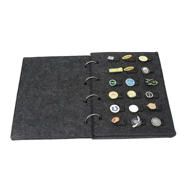 Felt-style Jewelry Badge Storage Booklet Loose-leaf Folder Brooch Medal Pin Earrings Commemorative Organizer Book