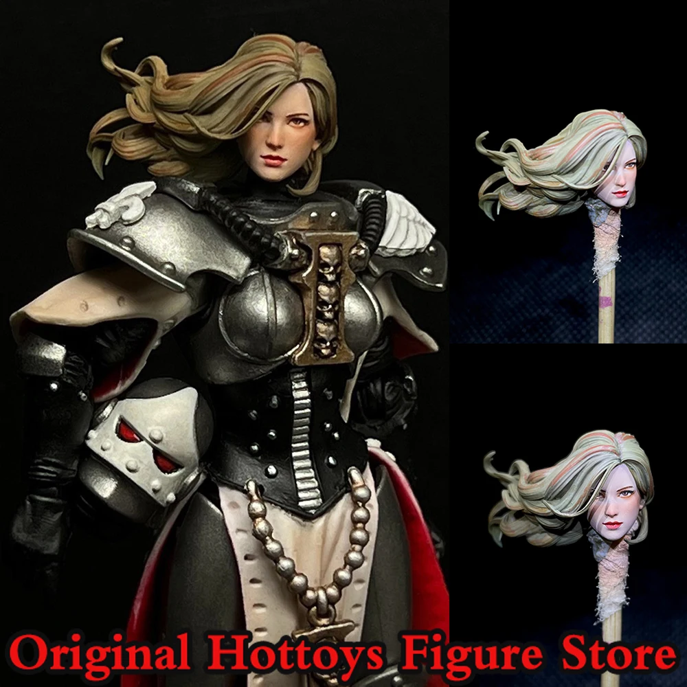 

1/18 Scale Female Soldier Head Sculpture Long Haired Nun Head Carving Fit 3.75-inches Joytoy Acid Rain War Action Figure Body