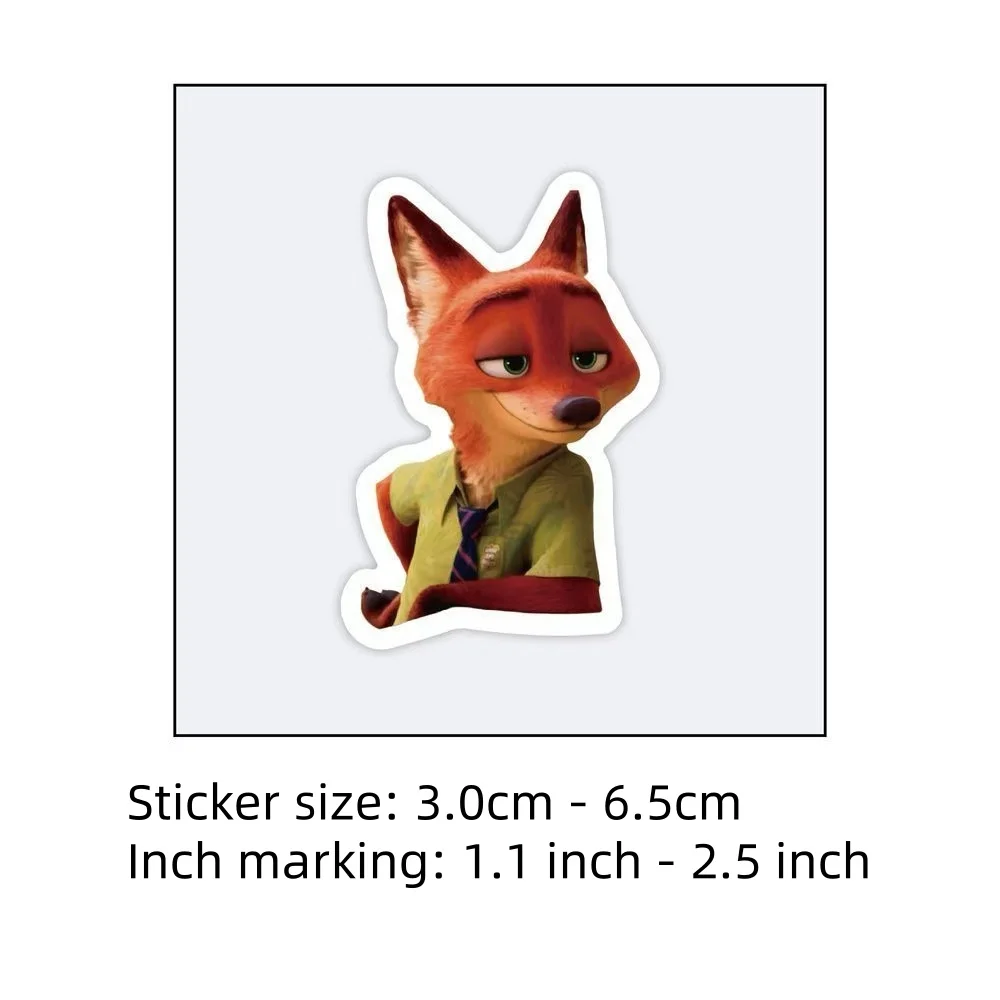 59 шт. декоративные наклейки «Зверополис»: дизайн персонажей для телефонов, поделок — клей премиум-класса, долговечная яркая работа для проектов