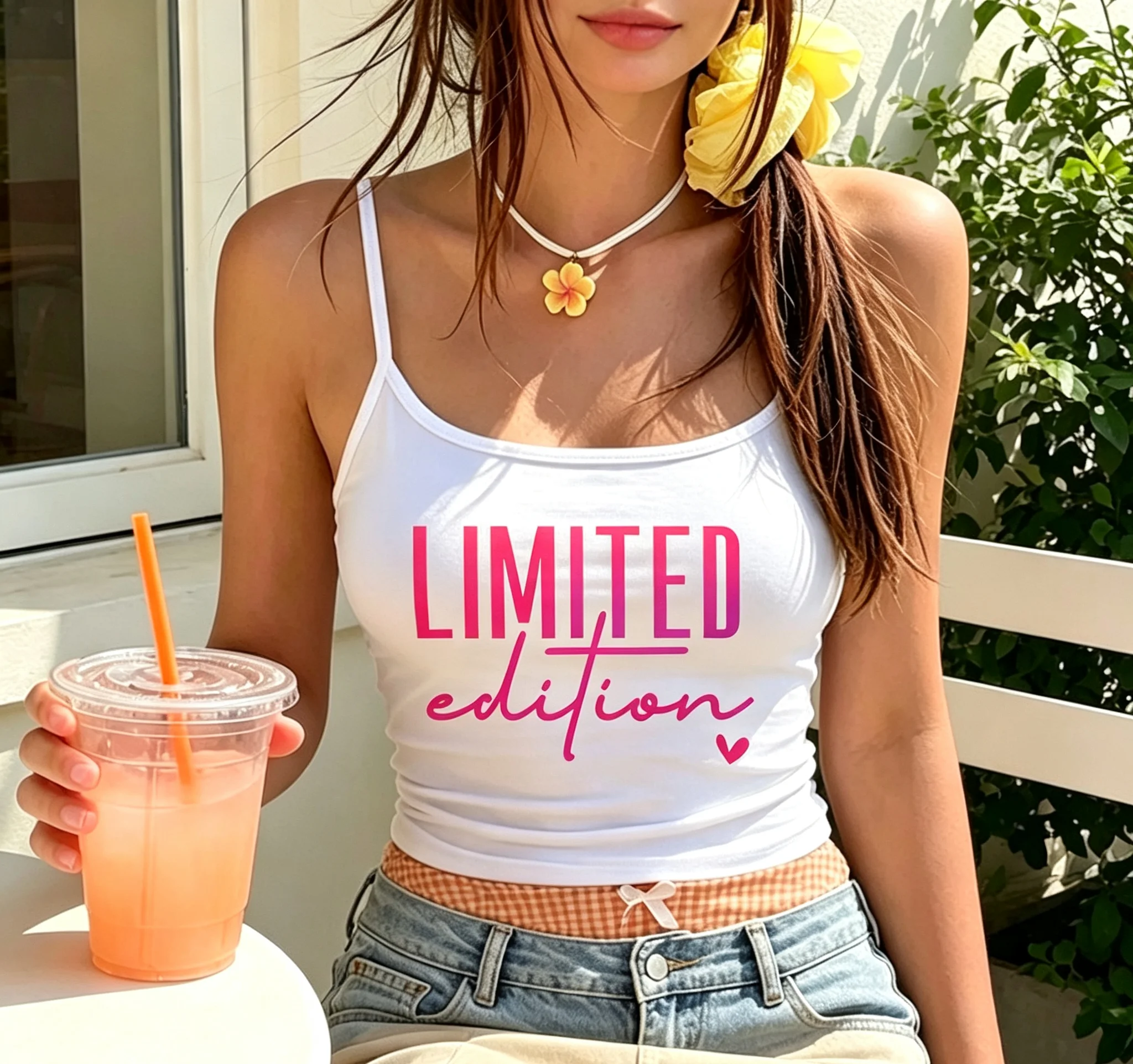 Trendy Limited Edition Typography Crop Tank Top Cute Sleeveless Cami Top Ideal for Summer Leisure Wear and Fresh Fashion Styles