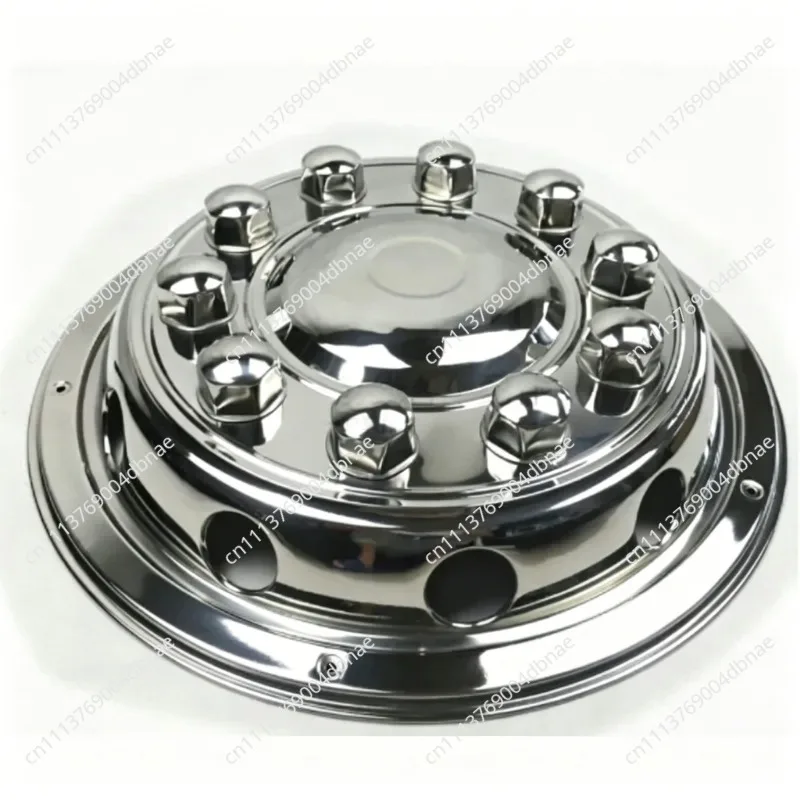 10-Hole hub cover 22.5-inch luxury all-inclusive bus truck stainless steel modified car accessories complete set of 4