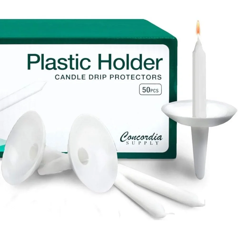 Reusable Plastic Candle Holders for Candlesticks - 250 Pcs. Candle Protector for Church Vigils, Memorial Candles Home & Garden