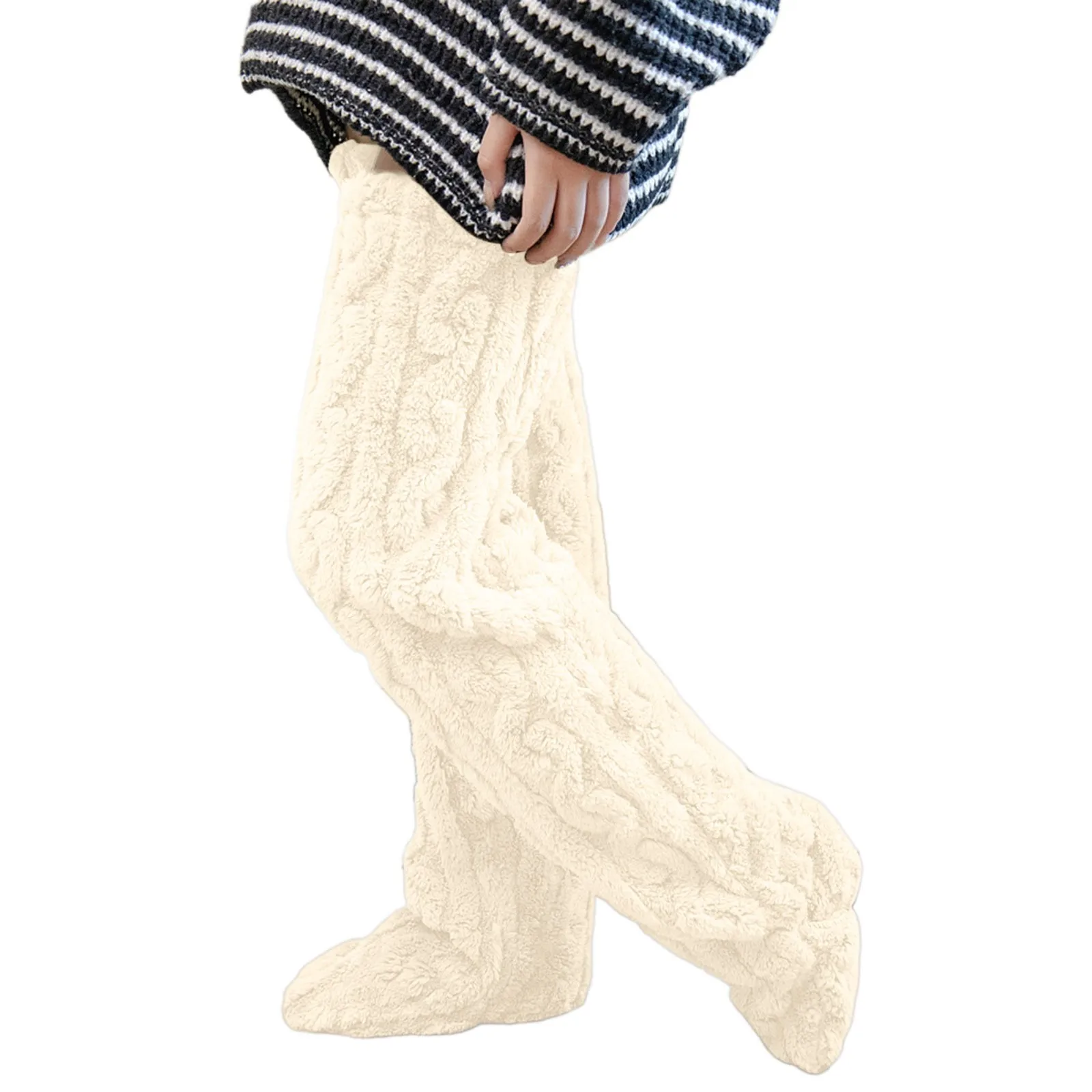 Winter Warm Socking Leg Cover Home Knee Socks Thick Pants Leg Warmers Fashion Soft Stock Candle Sticks M Rectangular Bar Stock