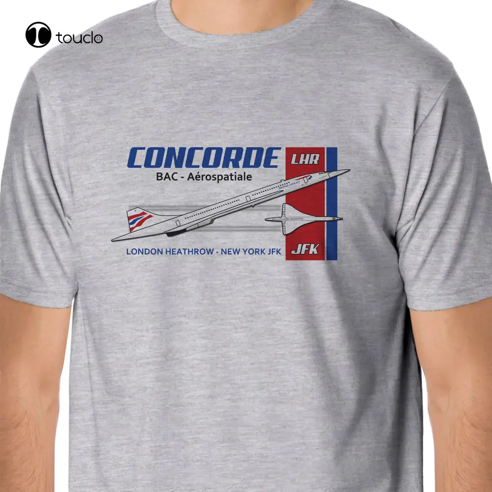 Hot Sale 100% Cotton Retro Flight - Concorde London - New York Design T-Shirt Summer Style Tee Shirt Custom aldult Teen unisex